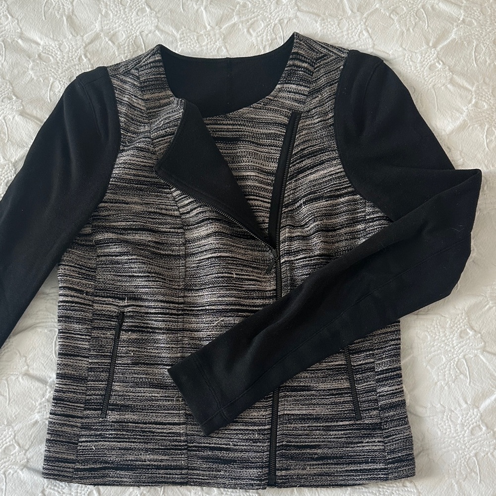 Three Dots Black and Gray Jacket